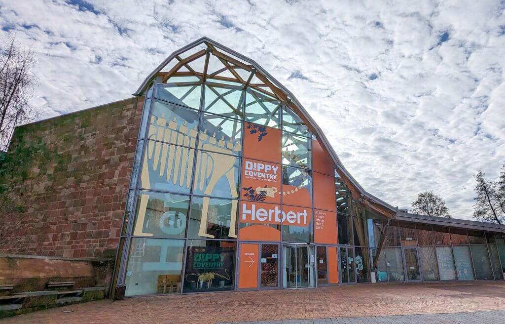 External entrance to Dippy at The Herbert Art Gallery and Museum